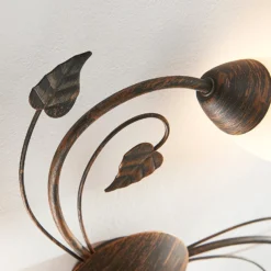 Plafón Lindby Stefania, 3 luces, Ø 46 cm, negro/oro