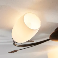 Plafón Lindby Stefania, 3 luces, Ø 46 cm, negro/oro