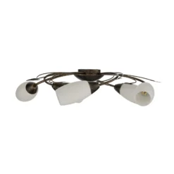 Plafón Lindby Stefania, 5 luces, negro/oro, Ø58cm