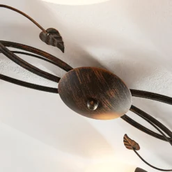 Plafón Lindby Stefania, 6 luces, negro/oro, 68cm