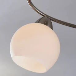 Plafón Lindby Svean, 4 luces, blanco, cristal, longitud 42,5cm