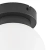 Plafón Lindby Tavino, pantalla esférica, negro