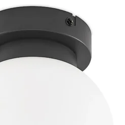 Plafón Lindby Tavino, pantalla esférica, negro