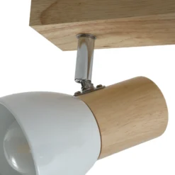 Plafón Lindby Thorin, 27 cm, 2 luces, blanco, madera, E14