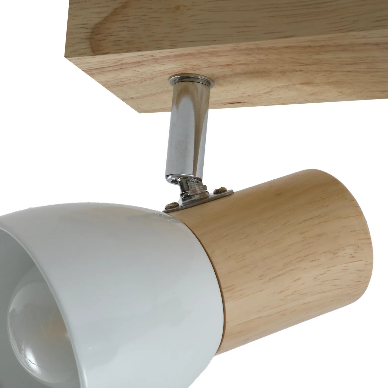 Plafón Lindby Thorin, 27 cm, 2 luces, blanco, madera, E14