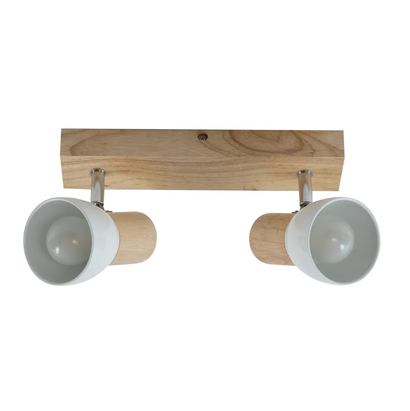 Plafón Lindby Thorin, 27 cm, 2 luces, blanco, madera, E14