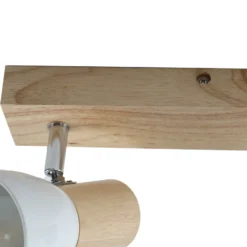 Plafón Lindby Thorin, 27 cm, 2 luces, blanco, madera, E14