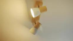 Plafón Lindby Thorin, 27 cm, 2 luces, blanco, madera, E14