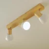 Plafón Lindby Thorin, 47 cm, 3 luces, blanco, madera, E14