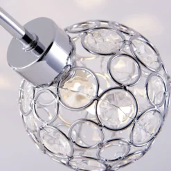 Plafón Lindby Tyron, Ø 65 cm, cromo, cristal, metal