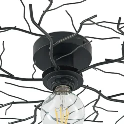 Plafón Lindby Vetki, Ø 60 cm, negro, 1 luz, metal