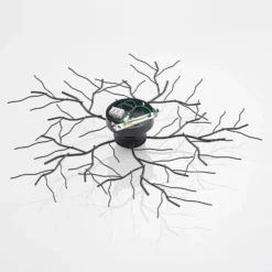 Plafón Lindby Vetki, Ø 60 cm, negro, 1 luz, metal