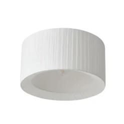 Plafón Lindby Virelle, blanca, textil, Ø 40 cm, E27