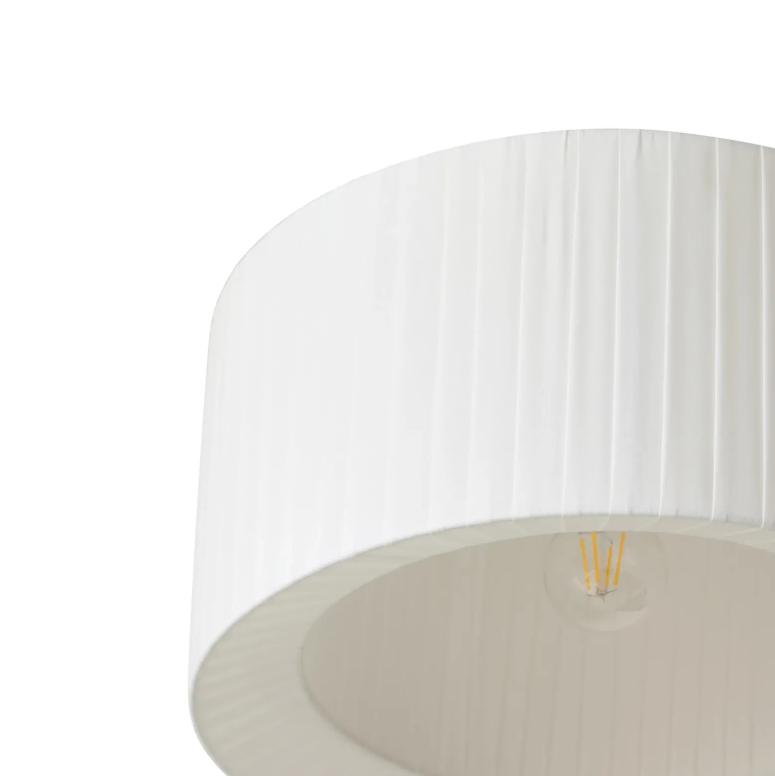 Plafón Lindby Virelle, blanca, textil, Ø 40 cm, E27