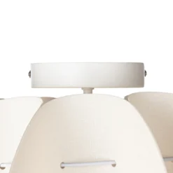 Plafón Lindby Winslow, blanco crema, Ø 50 cm, E27