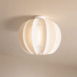 Plafón Lindby Winslow, blanco crema, Ø 50 cm, E27