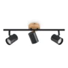 Plafón Lindby Xiomara, 3 luces, 68 cm de largo, madera