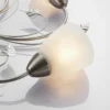 Plafón Lindby Yannie, 5 luces, 60cm, níquel/blanco, cristal