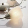 Plafón Lindby Yannie, 3 luces, 50cm, níquel/blanco, cristal