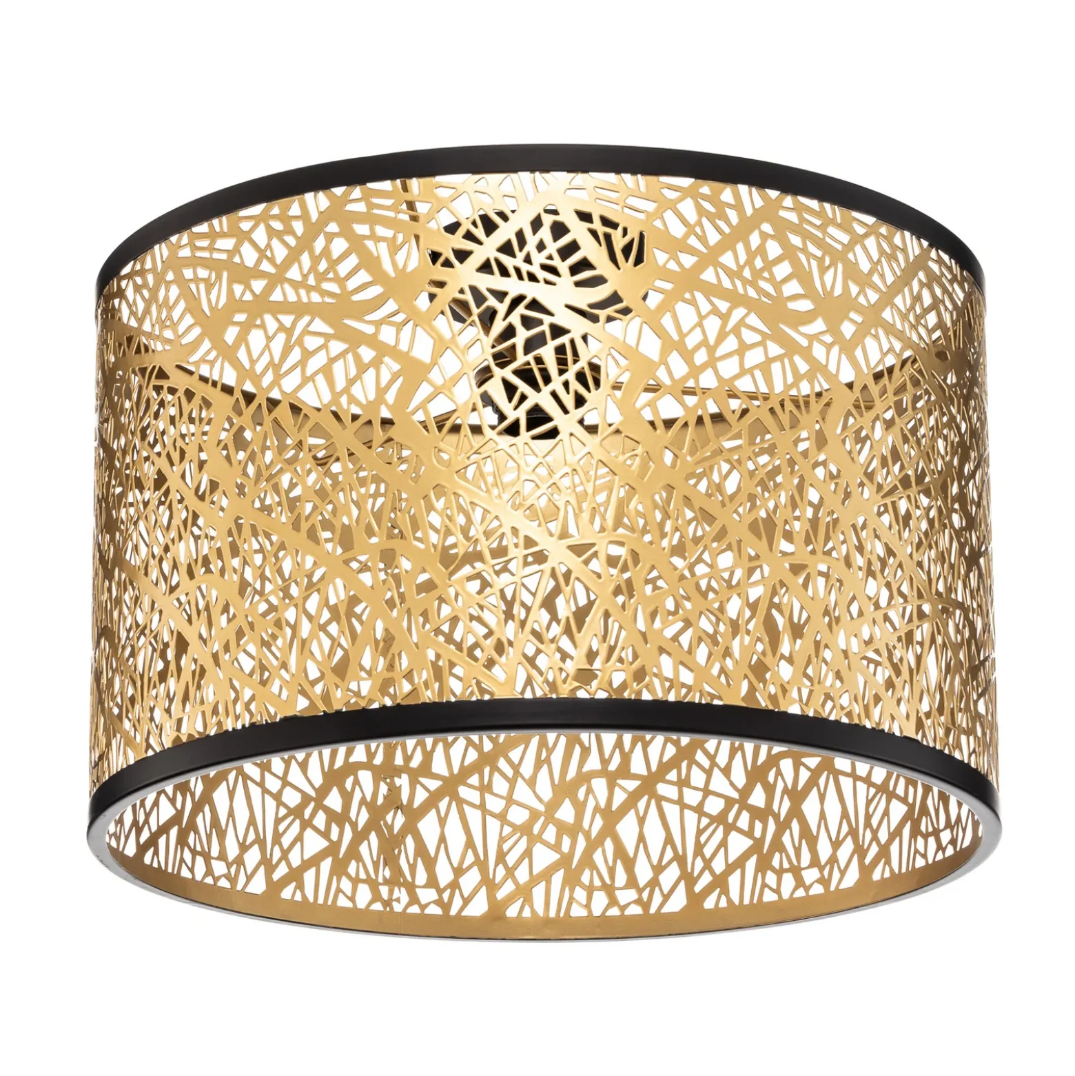 Plafón Lindby Yonah, dorado, metal, Ø 40 cm, E27