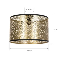 Plafón Lindby Yonah, dorado, metal, Ø 40 cm, E27