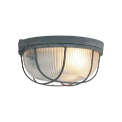 Plafón Lisanne, gris, Ø 17 cm, metal, cristal, E27