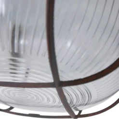 Plafón Lisanne, marrón, Ø 17 cm, metal, cristal, E27