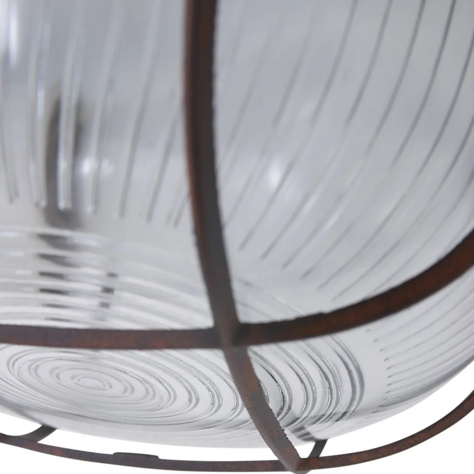 Plafón Lisanne, marrón, Ø 17 cm, metal, cristal, E27