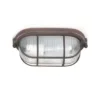 Plafón Lisanne, marrón, ovalado, metal, cristal, E27