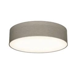 Plafón Litora, gris topo, Ø 38 cm, textil, E27