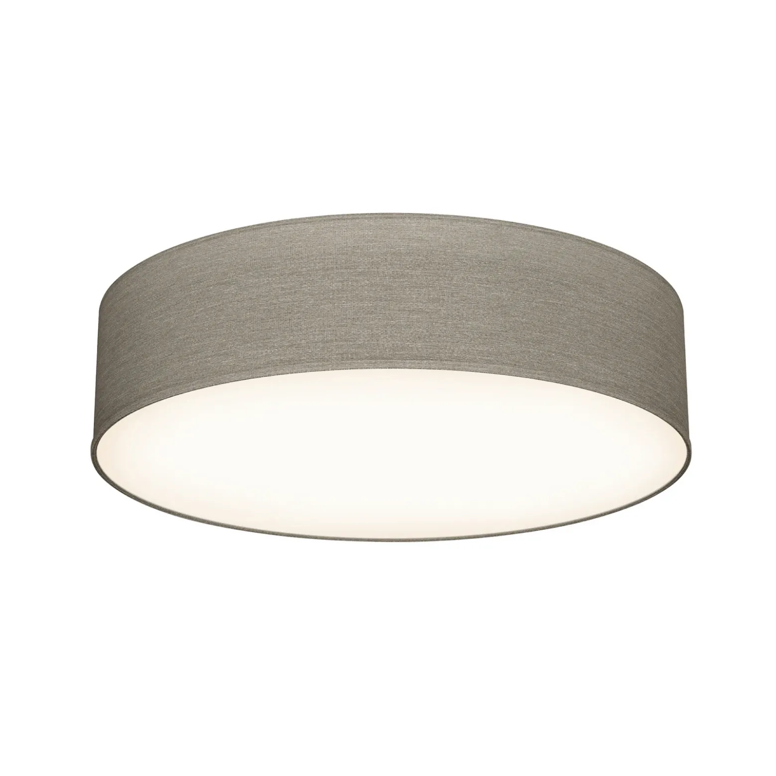 Plafón Litora, gris topo, Ø 38 cm, textil, E27
