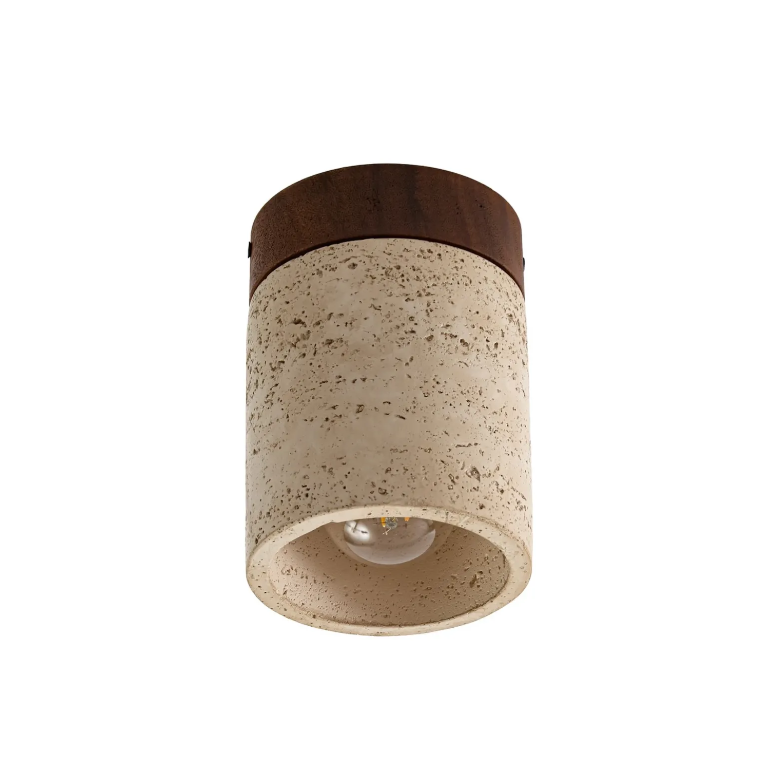 Plafón Lucande Carlotta, Ø 12 cm, beige, hormigón, E27