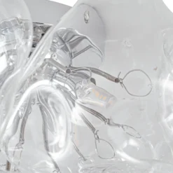 Plafón Lucande Diborah, transparente, Ø 49 cm, cristal, G9