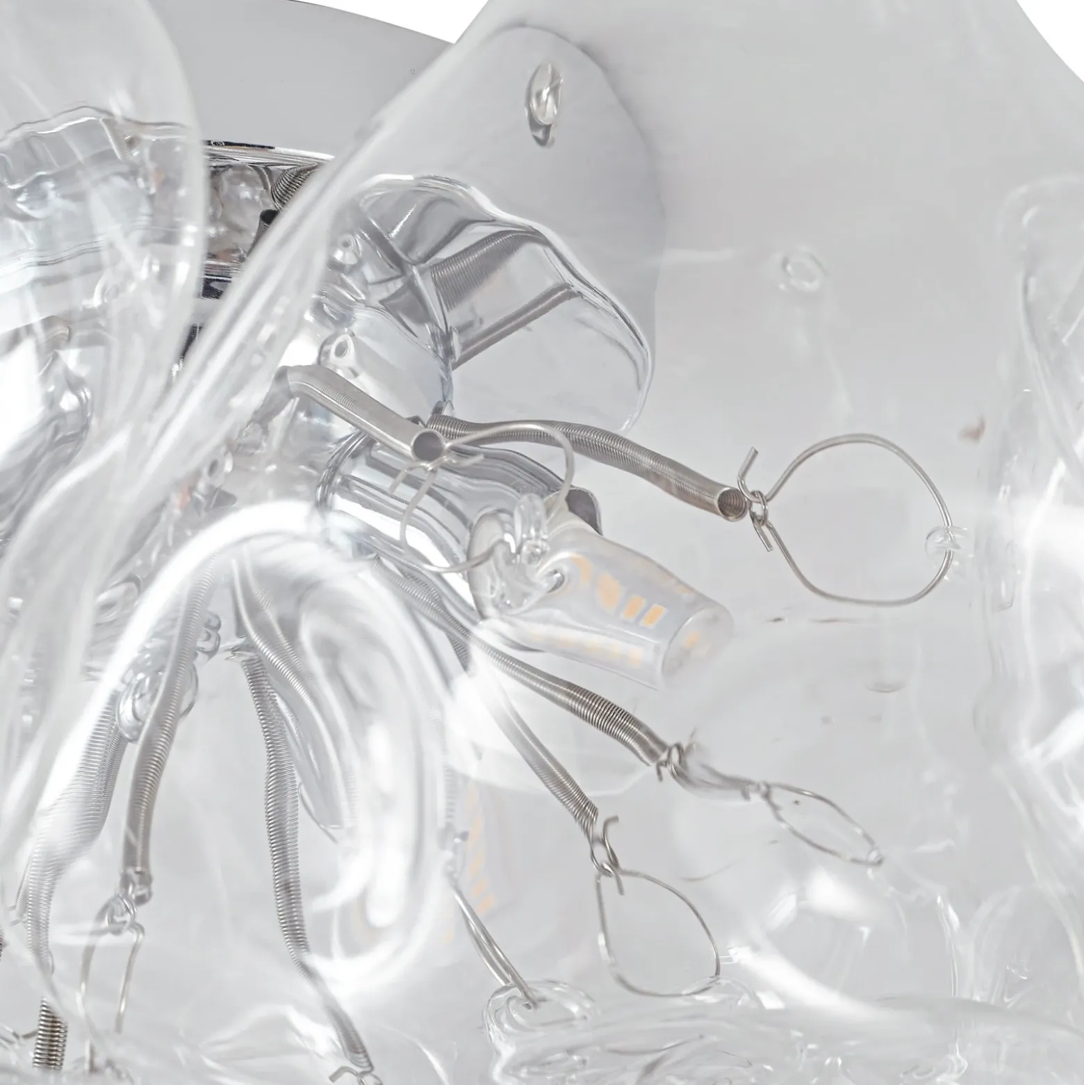 Plafón Lucande Diborah, transparente, Ø 49 cm, cristal, G9