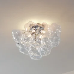 Plafón Lucande Diborah, transparente, Ø 49 cm, cristal, G9