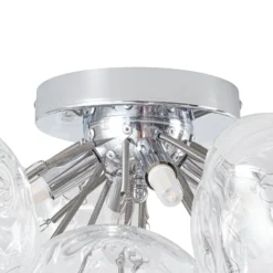Plafón Lucande Diborah, transparente, Ø 49 cm, cristal, G9