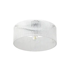 Plafón Lucande Meritt, cromada/transparente, Ø 40 cm, cristal