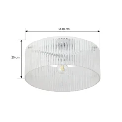 Plafón Lucande Meritt, cromada/transparente, Ø 40 cm, cristal