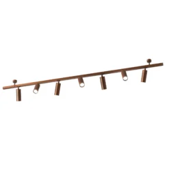 Plafón 7536, madera bruñida, 7 luces, GU10