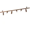 Plafón 7535, madera bruñida, 6 luces, GU10