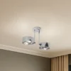 Plafón Mado, acero cromado, cristal ahumado, 2 luces