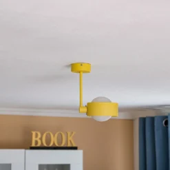 Plafón Mado de acero, amarillo, 1 luz
