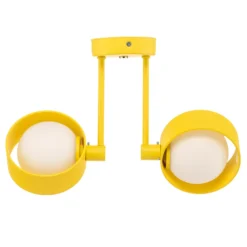 Plafón Mado de acero, amarillo, 2 luces