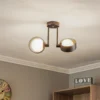 Plafón Mado de acero, negro, 2 luces