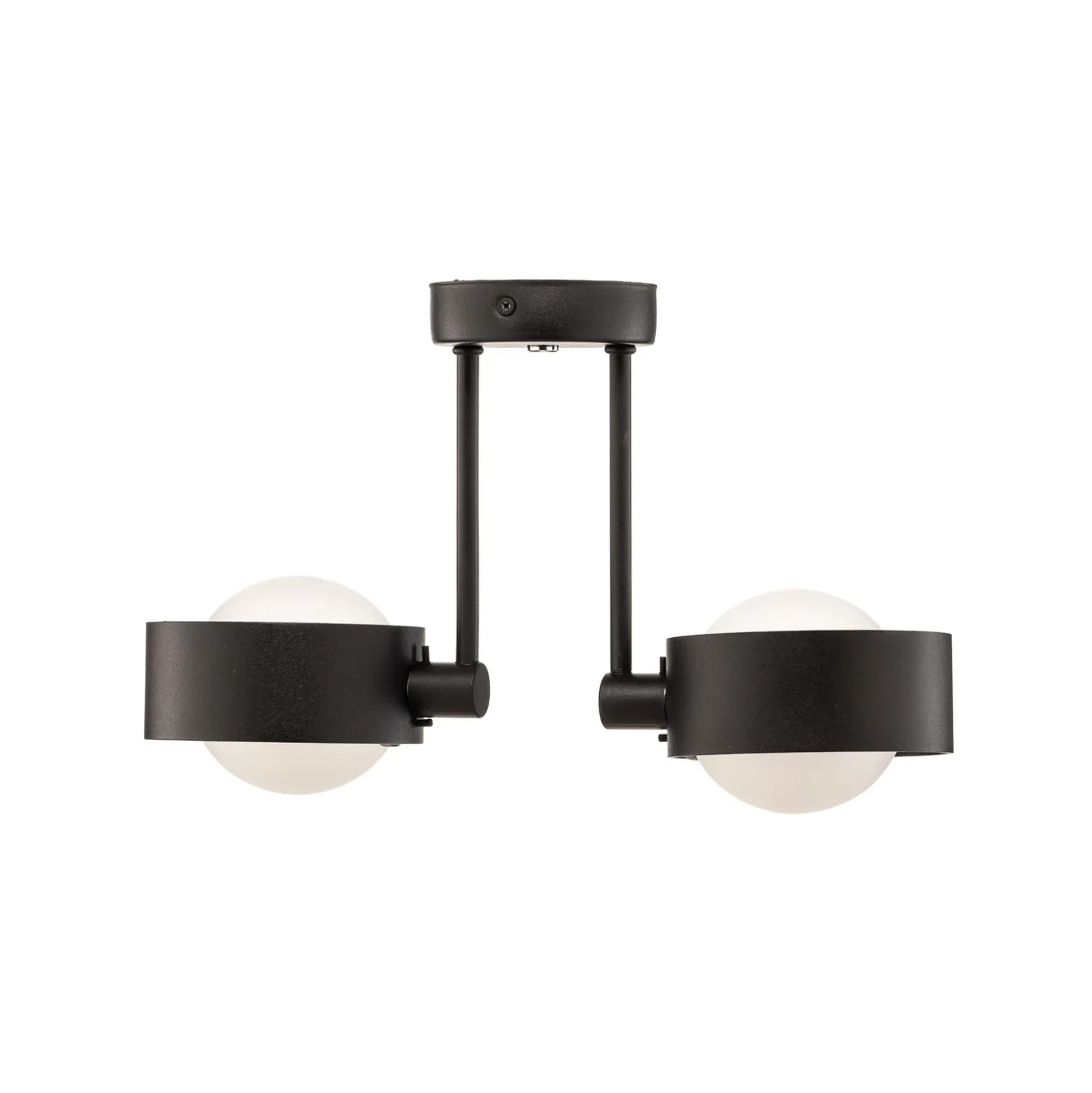 Plafón Mado de acero, negro, 2 luces