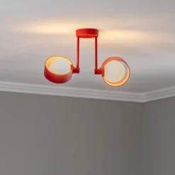 Plafón Mado, 2 luces, rojo