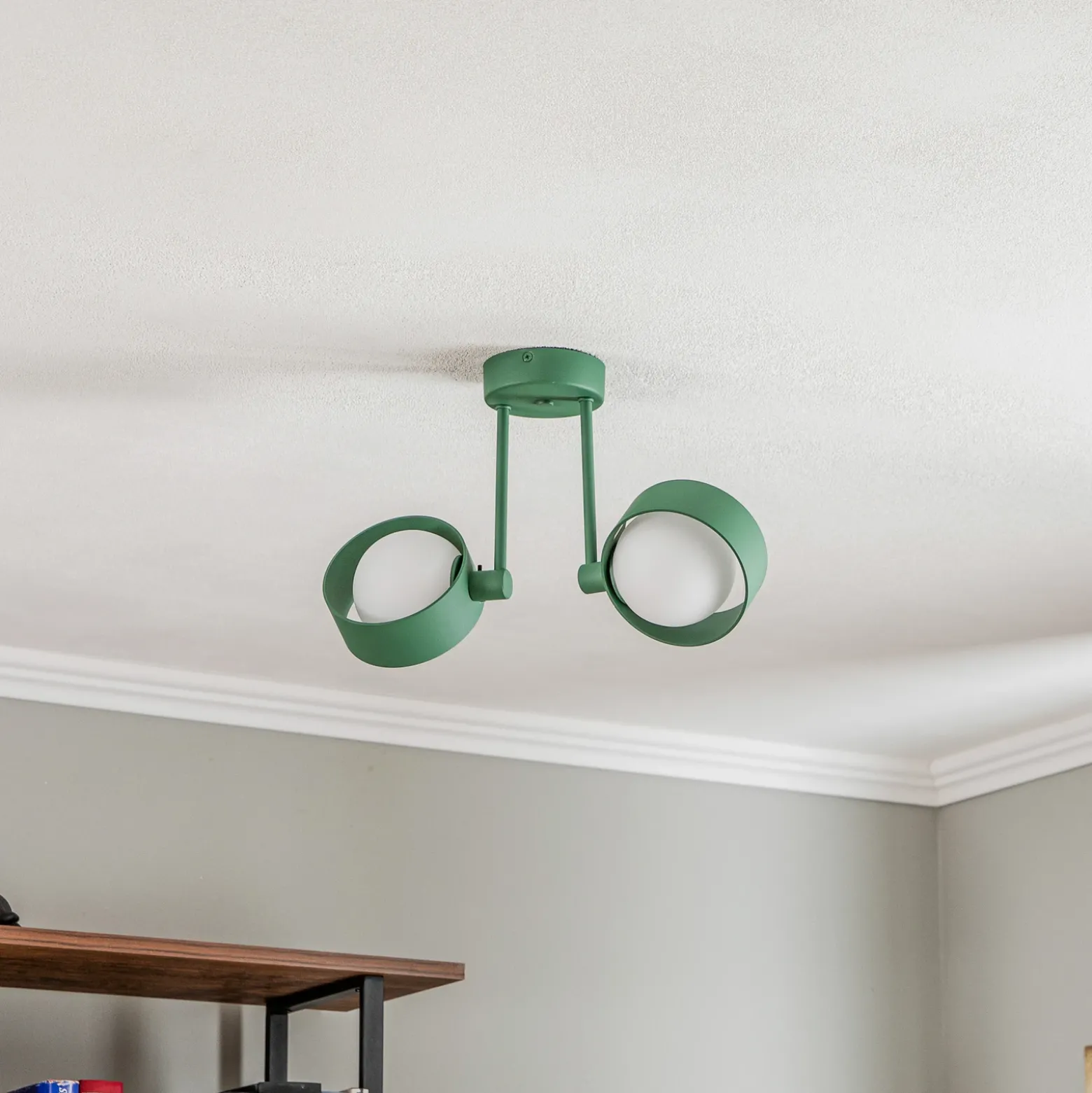 Plafón Mado, 2 luces, verde