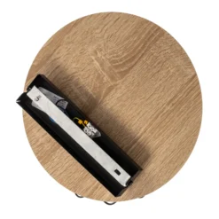 Plafón Malin, pantalla redonda de madera, 1 luz