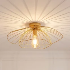 Plafón Mantar, color dorado, Ø 52 cm, metal, E27
