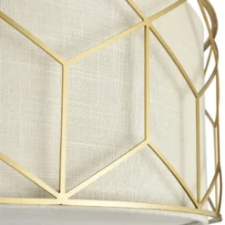 Plafón Maytoni Messina, Ø 57 cm, beige, lino